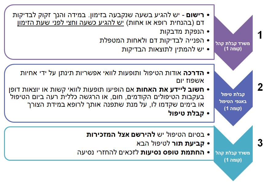 תרשים המתאר את אופן ההתנהלות באשפוז יום